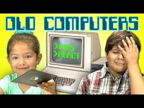 kids reacting to old computers